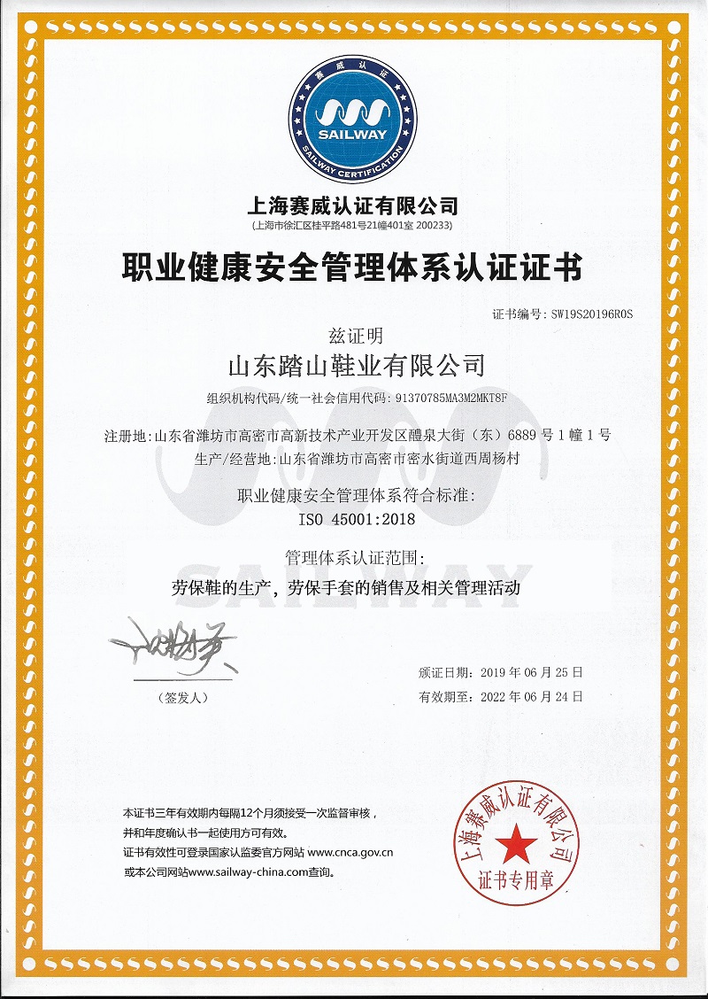 职业健康安全体系